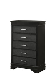Amalia Black Upholstered Panel Bedroom Set - Gate FurnitureBedroom Set