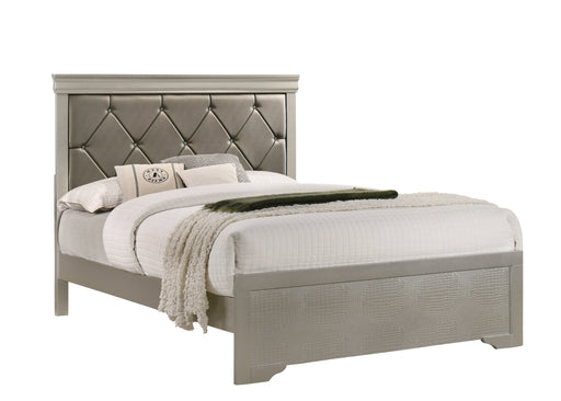 Amalia Champagne Silver Full Panel Bed - Gate FurnitureFull Bed