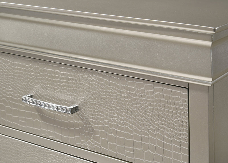 Amalia Champagne Silver Panel Youth Bedroom Set - Gate FurnitureYouth Bedroom Set