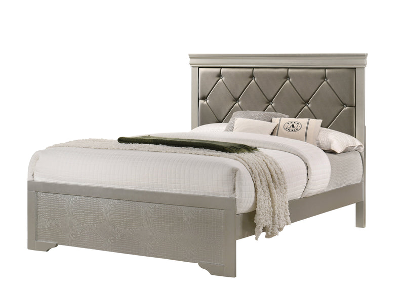 Amalia Champagne Silver Panel Youth Bedroom Set - Gate FurnitureYouth Bedroom Set