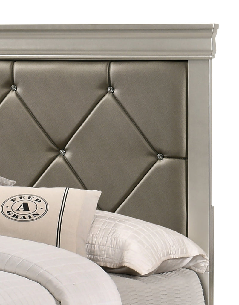 Amalia Champagne Silver Panel Youth Bedroom Set - Gate FurnitureYouth Bedroom Set