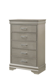 Amalia Champagne Silver Panel Youth Bedroom Set - Gate FurnitureYouth Bedroom Set