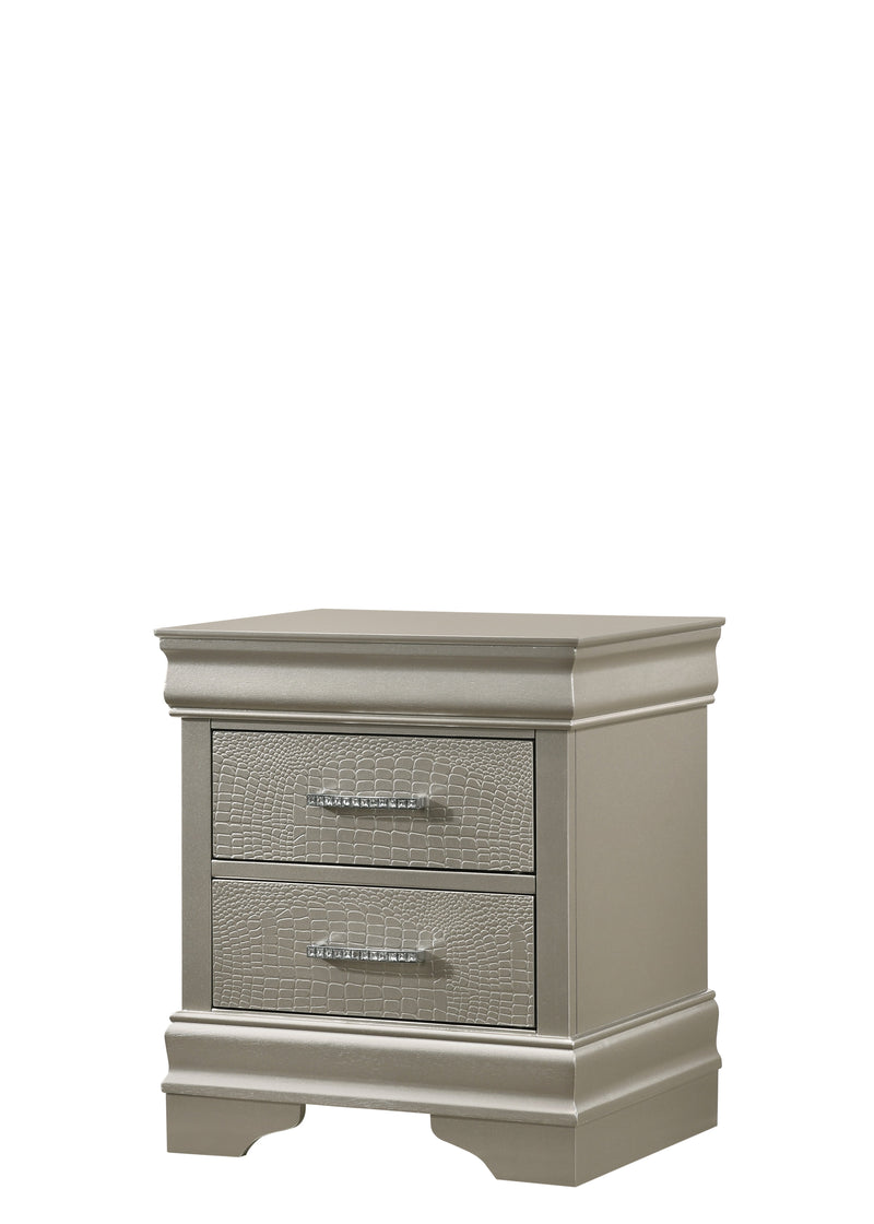 Amalia Champagne Silver Panel Youth Bedroom Set - Gate FurnitureYouth Bedroom Set