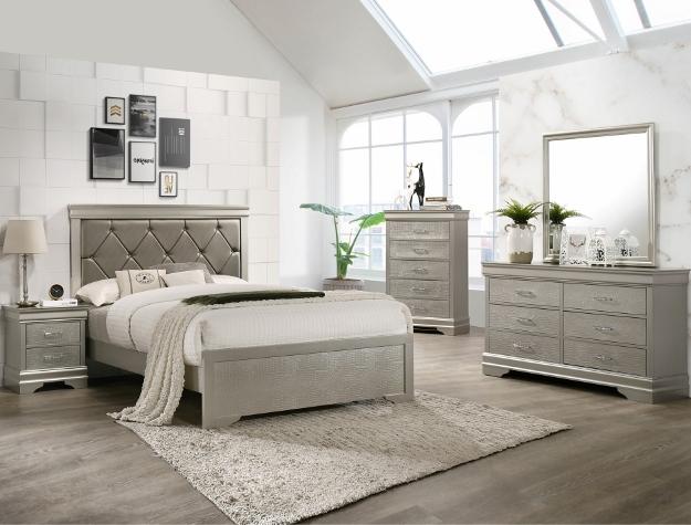 Amalia Gold Full LED Panel Bed - Gate FurnitureFull Bed