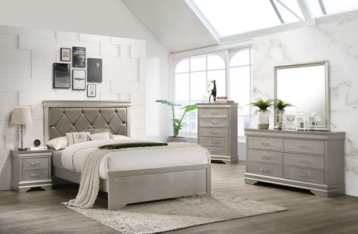 Amalia Silver Upholstered Panel Bedroom Set - Gate FurnitureBedroom Set