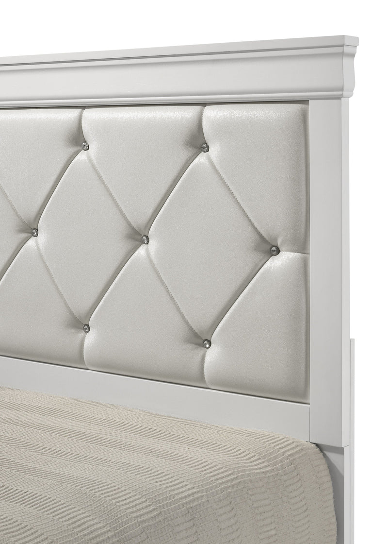 Amalia White Upholstered Panel Bedroom Set - Gate FurnitureBedroom Set