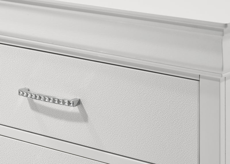 Amalia White Upholstered Panel Bedroom Set - Gate FurnitureBedroom Set