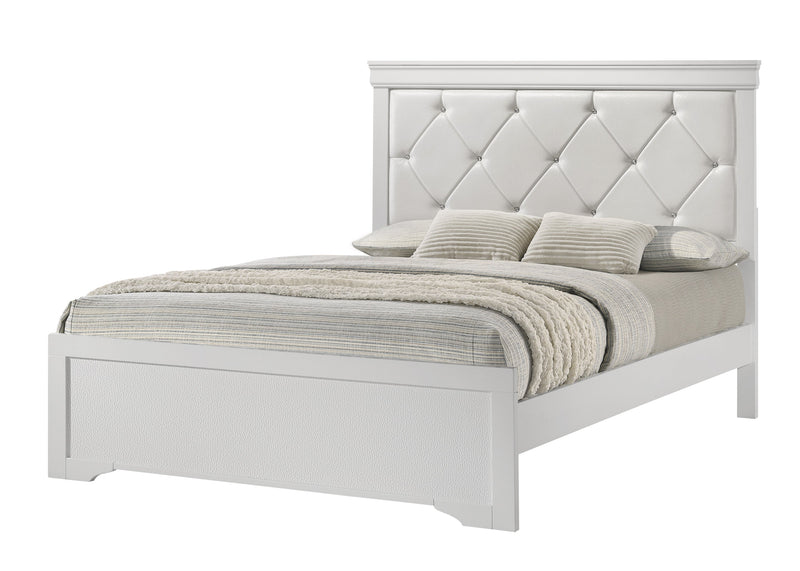 Amalia White Upholstered Panel Bedroom Set - Gate FurnitureBedroom Set
