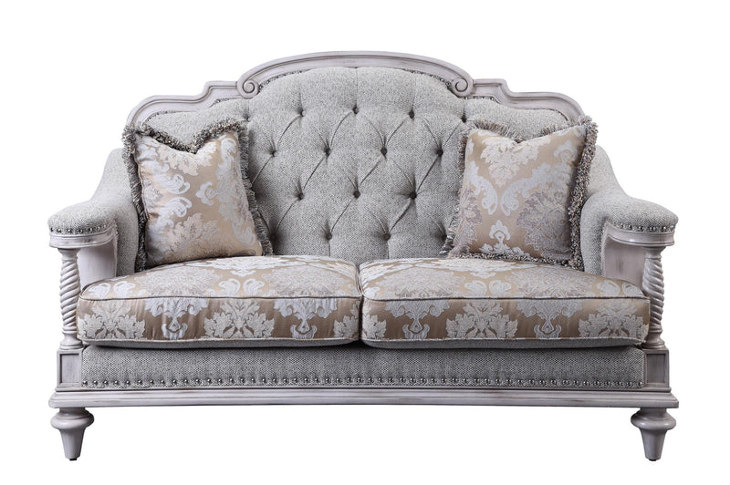 Amancio Antique White Living Room Set - Gate FurnitureLiving Room Set