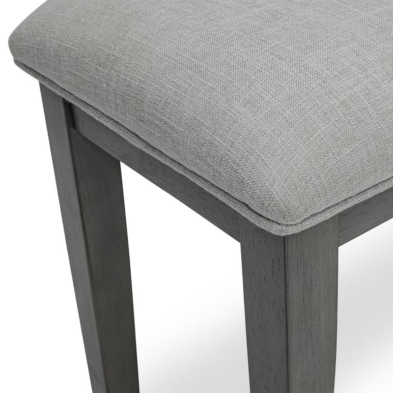 Amara - 6PC Gray Dining Set. Dining Table, 4 Chairs & Bench 6PC/CTN - D332-6PC-Set
