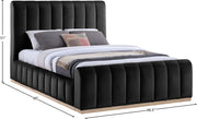 Amara Velvet Upholstered Queen Bed in Black - AmaraBlack-Q