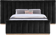 Amara Velvet Upholstered Queen Bed in Black - AmaraBlack-Q117