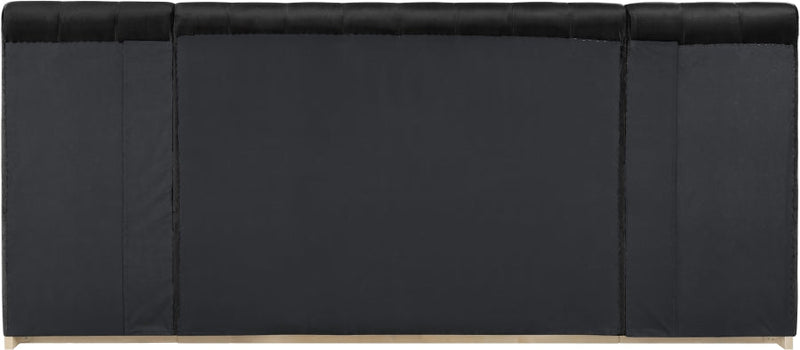 Amara Velvet Upholstered Queen Bed in Black - AmaraBlack-Q117