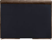 Amara Velvet Upholstered Queen Bed in Brown - AmaraBrown-Q