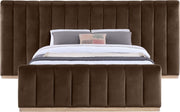 Amara Velvet Upholstered Queen Bed in Brown - AmaraBrown-Q117