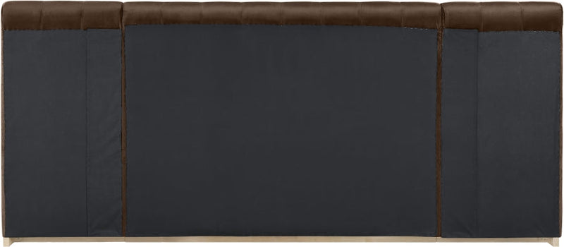 Amara Velvet Upholstered Queen Bed in Brown - AmaraBrown-Q117