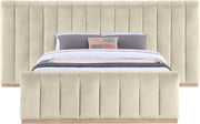 Amara Velvet Upholstered Queen Bed in Cream - AmaraCream-Q117