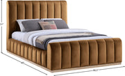 Amara Velvet Upholstered Queen Bed in Saddle - AmaraSaddle-Q