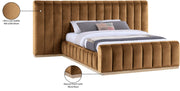 Amara Velvet Upholstered Queen Bed in Saddle - AmaraSaddle-Q117