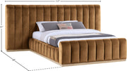 Amara Velvet Upholstered Queen Bed in Saddle - AmaraSaddle-Q117