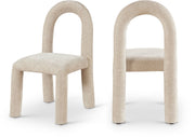 Amari Chenille Fabric Upholstered Dining Chair in Beige, Set of 2 - 11061Beige-C