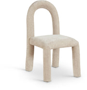 Amari Chenille Fabric Upholstered Dining Chair in Beige, Set of 2 - 11061Beige-C