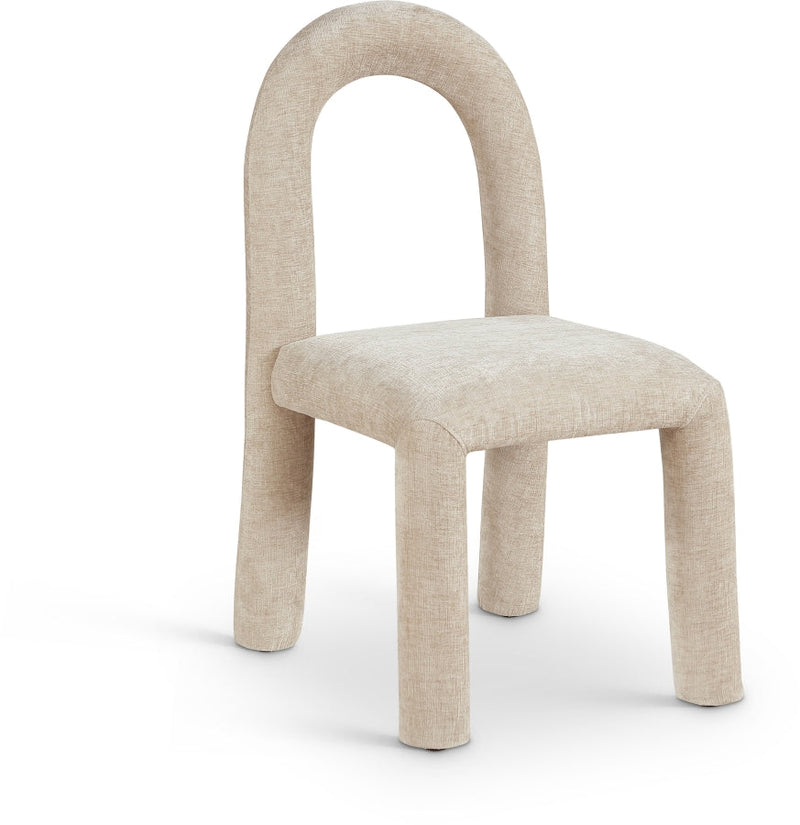 Amari Chenille Fabric Upholstered Dining Chair in Beige, Set of 2 - 11061Beige-C