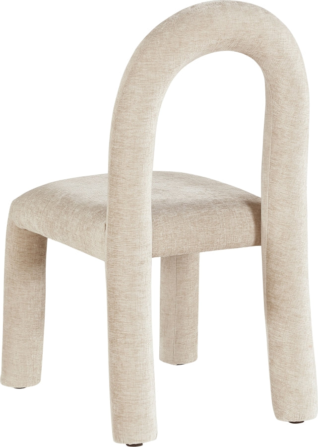 Amari Chenille Fabric Upholstered Dining Chair in Beige, Set of 2 - 11061Beige-C