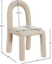 Amari Chenille Fabric Upholstered Dining Chair in Beige, Set of 2 - 11061Beige-C