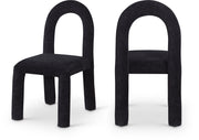 Amari Chenille Fabric Upholstered Dining Chair in Black, Set of 2 - 11061Black-C
