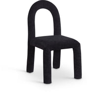 Amari Chenille Fabric Upholstered Dining Chair in Black, Set of 2 - 11061Black-C