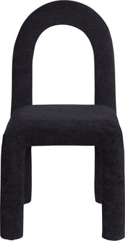 Amari Chenille Fabric Upholstered Dining Chair in Black, Set of 2 - 11061Black-C