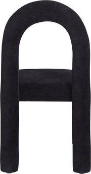 Amari Chenille Fabric Upholstered Dining Chair in Black, Set of 2 - 11061Black-C