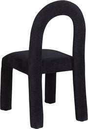 Amari Chenille Fabric Upholstered Dining Chair in Black, Set of 2 - 11061Black-C