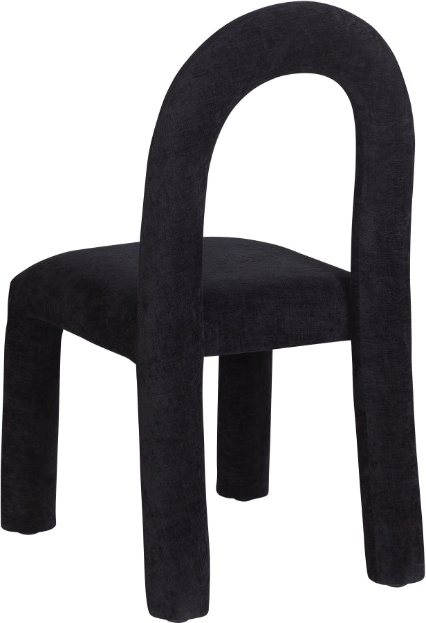 Amari Chenille Fabric Upholstered Dining Chair in Black, Set of 2 - 11061Black-C
