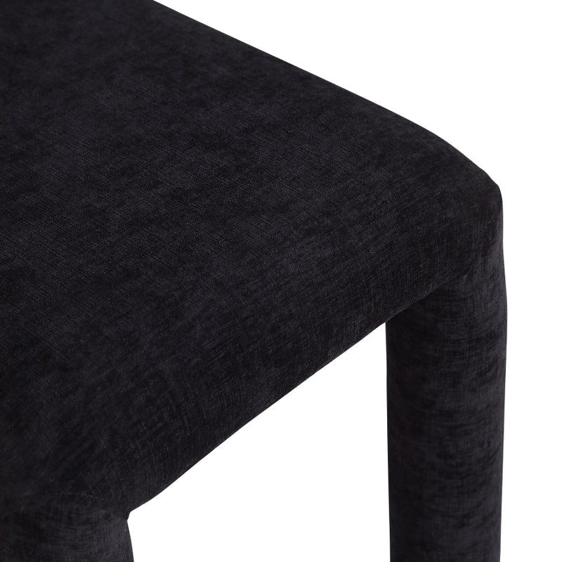 Amari Chenille Fabric Upholstered Dining Chair in Black, Set of 2 - 11061Black-C
