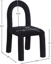 Amari Chenille Fabric Upholstered Dining Chair in Black, Set of 2 - 11061Black-C