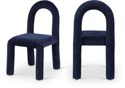 Amari Chenille Fabric Upholstered Dining Chair in Blue, Set of 2 - 11061Navy-C