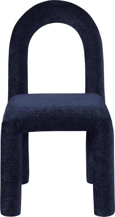 Amari Chenille Fabric Upholstered Dining Chair in Blue, Set of 2 - 11061Navy-C