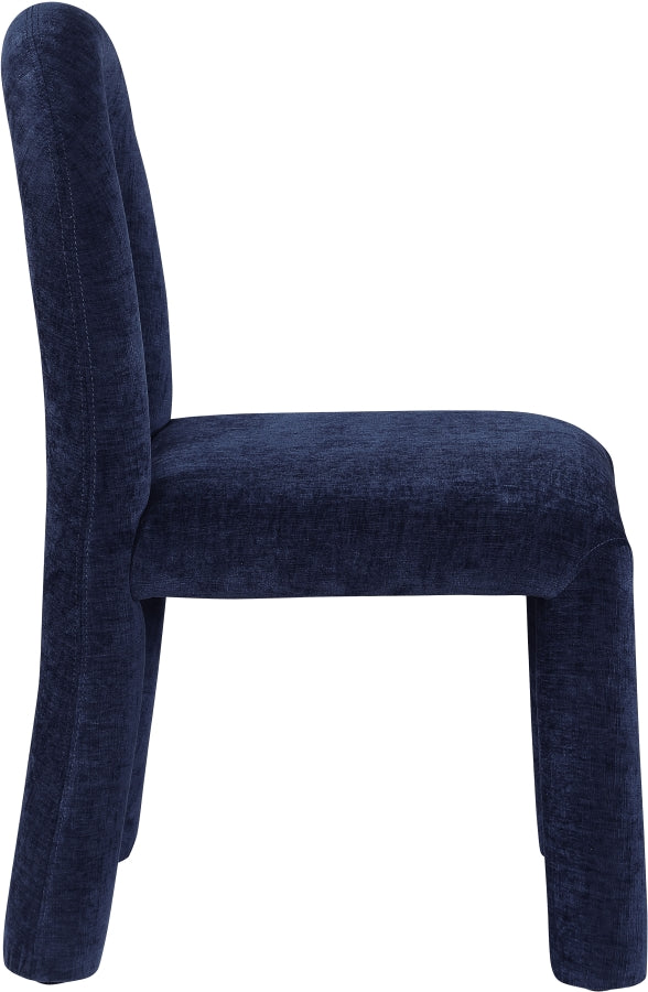 Amari Chenille Fabric Upholstered Dining Chair in Blue, Set of 2 - 11061Navy-C