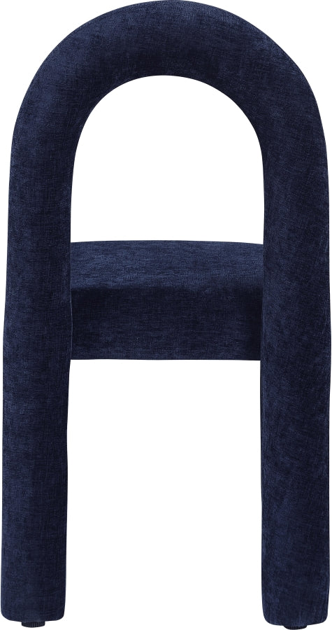 Amari Chenille Fabric Upholstered Dining Chair in Blue, Set of 2 - 11061Navy-C