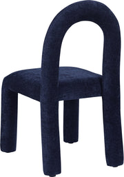 Amari Chenille Fabric Upholstered Dining Chair in Blue, Set of 2 - 11061Navy-C