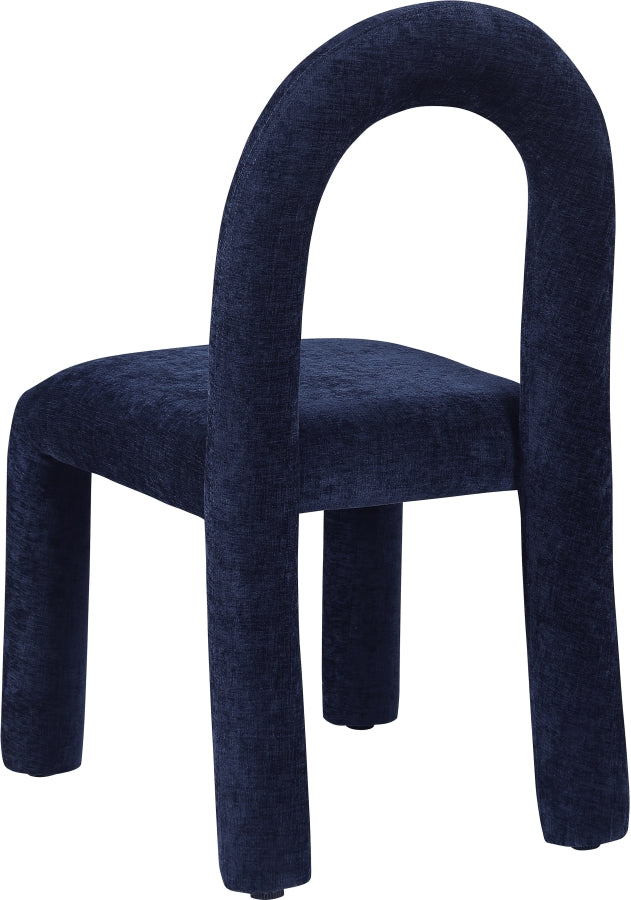 Amari Chenille Fabric Upholstered Dining Chair in Blue, Set of 2 - 11061Navy-C