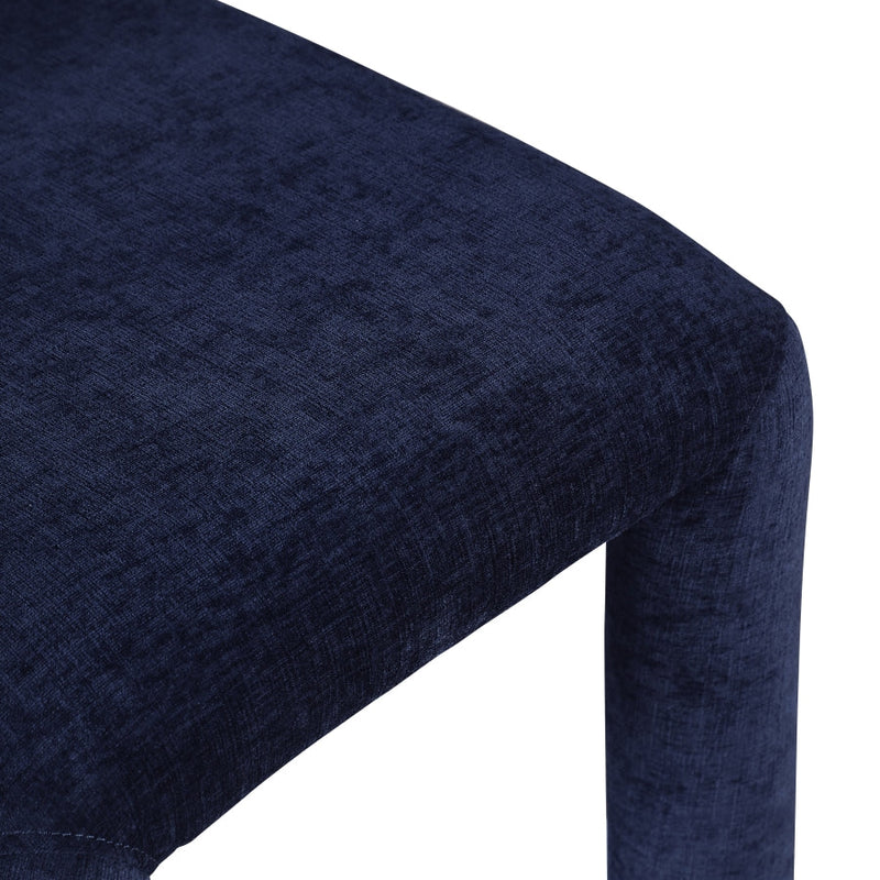 Amari Chenille Fabric Upholstered Dining Chair in Blue, Set of 2 - 11061Navy-C
