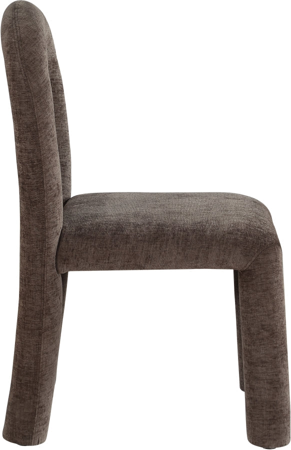 Amari Chenille Fabric Upholstered Dining Chair in Brown, Set of 2 - 11061Brown-C