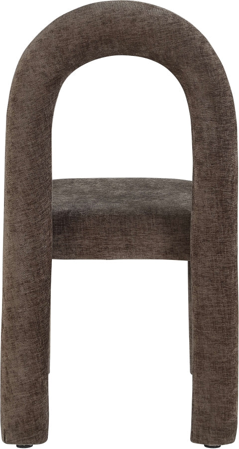 Amari Chenille Fabric Upholstered Dining Chair in Brown, Set of 2 - 11061Brown-C