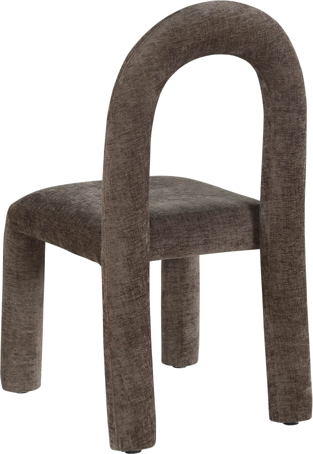 Amari Chenille Fabric Upholstered Dining Chair in Brown, Set of 2 - 11061Brown-C