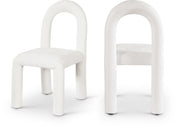 Amari Chenille Fabric Upholstered Dining Chair in Cream, Set of 2 - 11061Cream-C