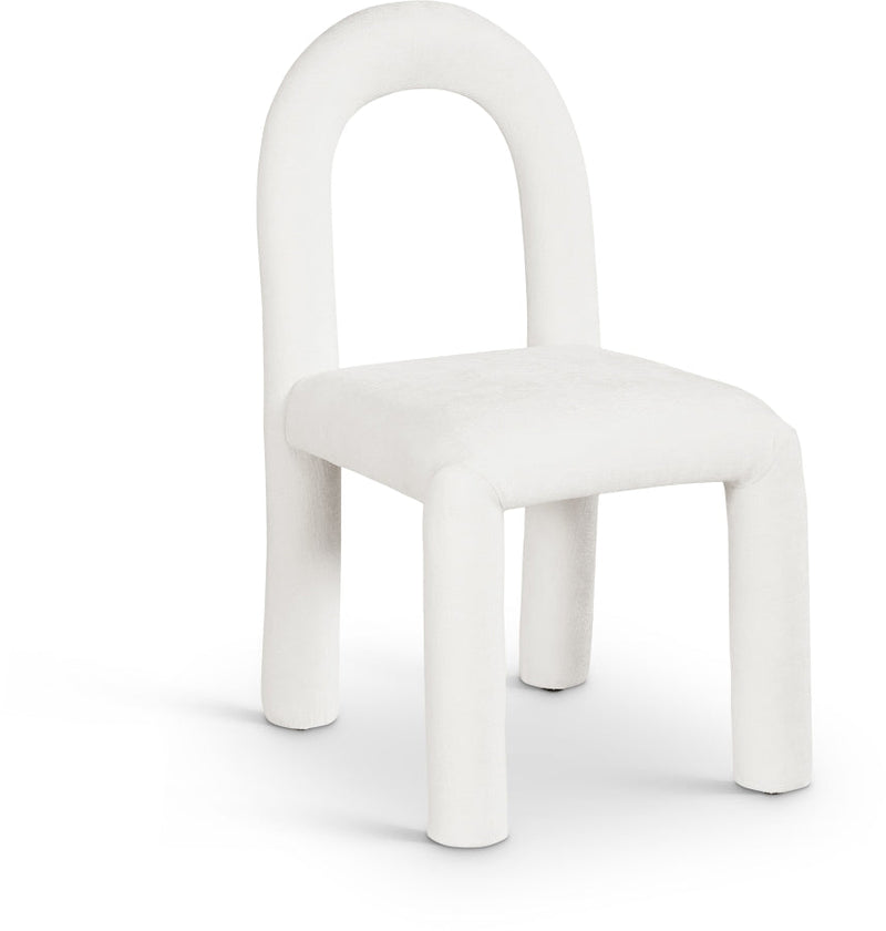 Amari Chenille Fabric Upholstered Dining Chair in Cream, Set of 2 - 11061Cream-C