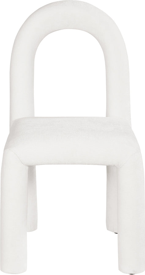 Amari Chenille Fabric Upholstered Dining Chair in Cream, Set of 2 - 11061Cream-C